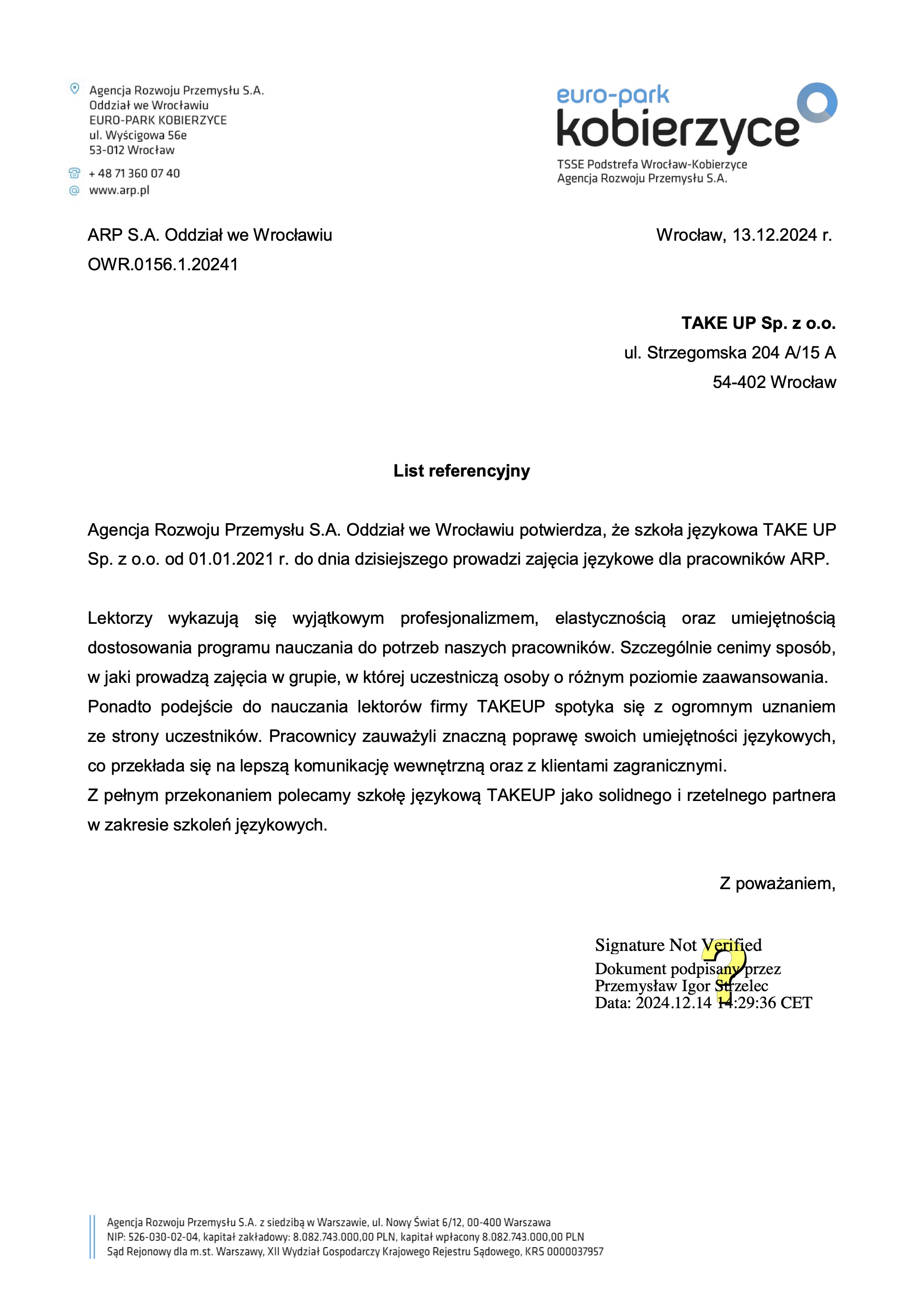 Referencje ARP S.A.