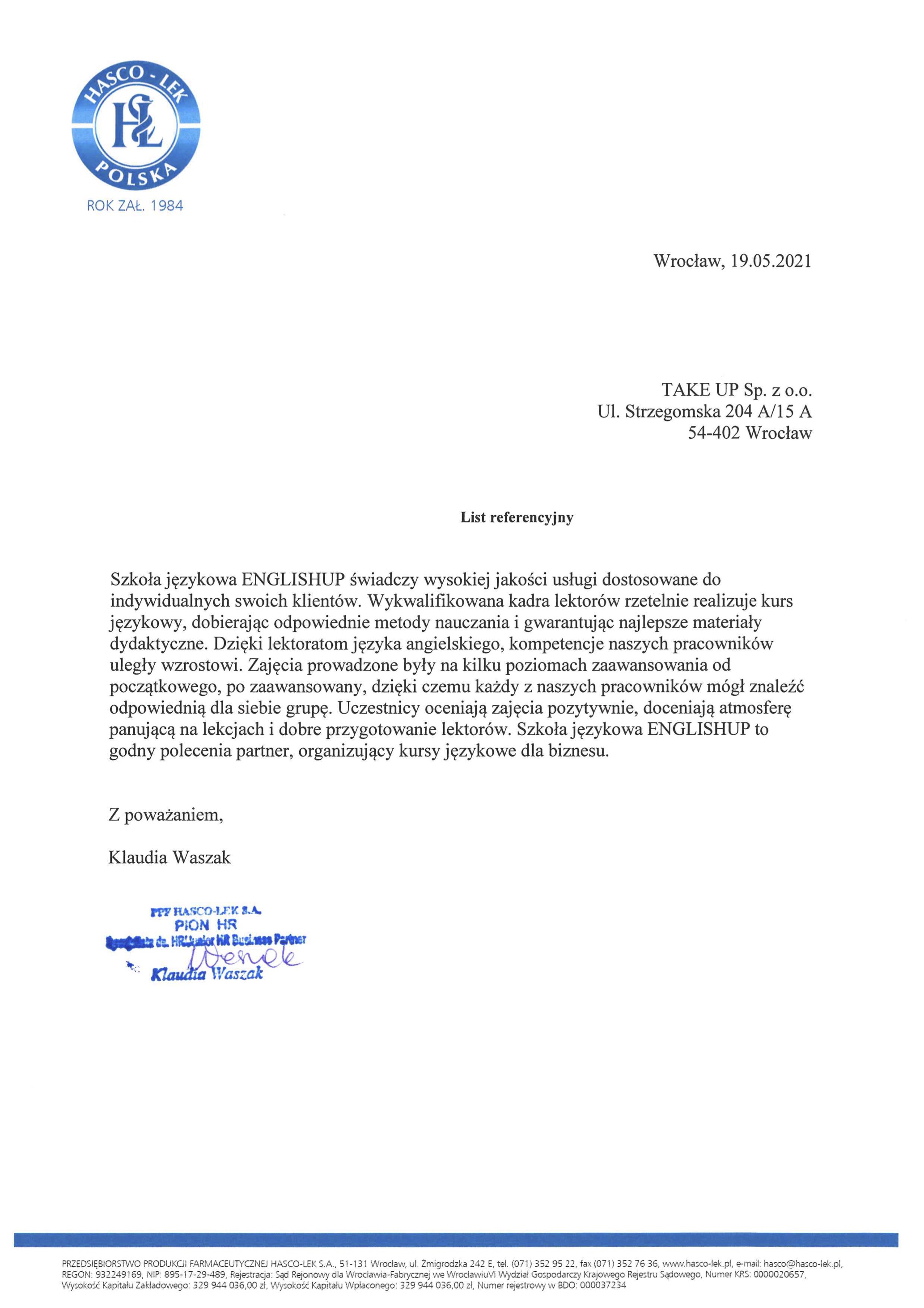 Referencje Hasco-Lek